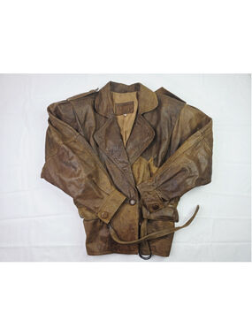 Vintage Whipp Leather Biker Jacket Distressed Brown Women's Size Medium